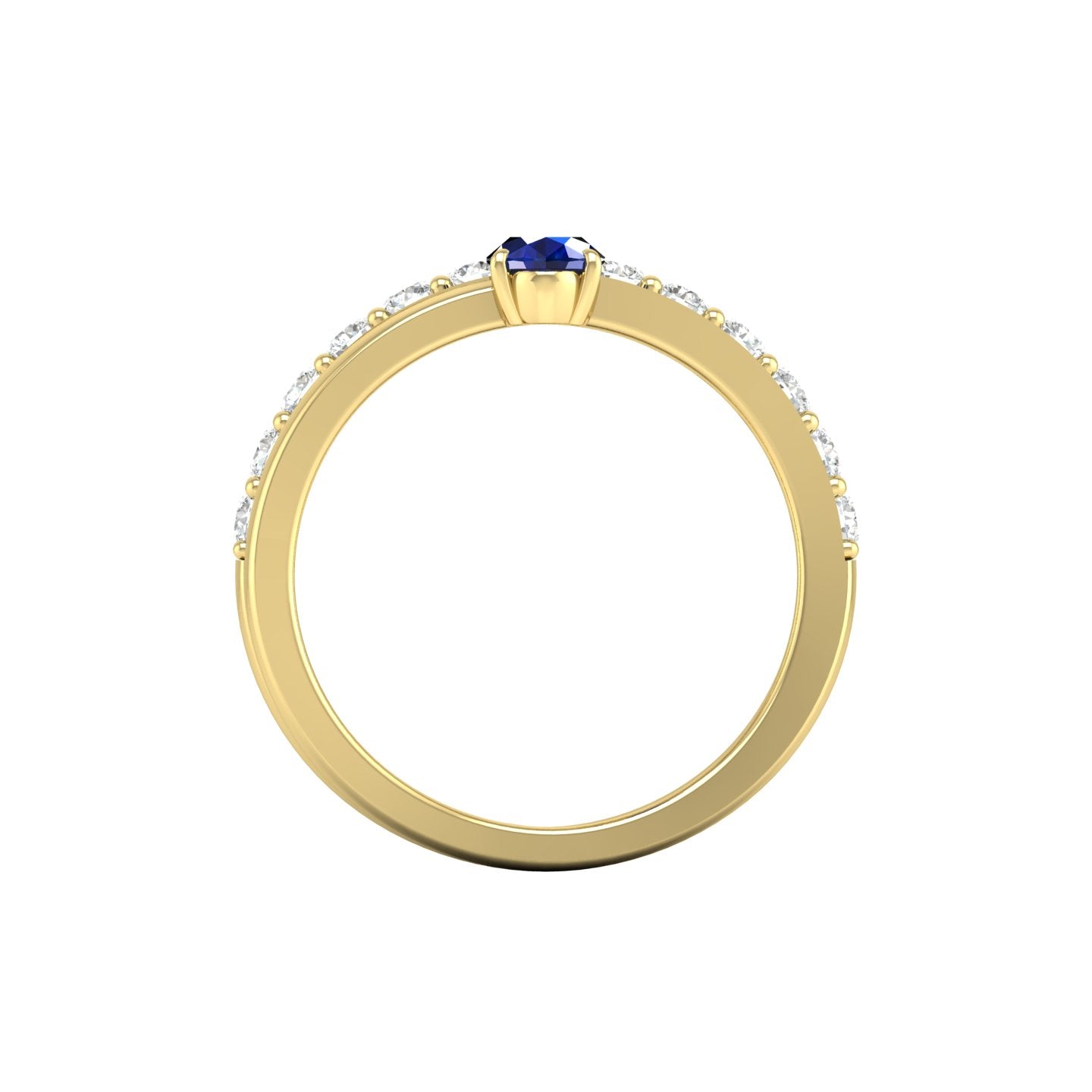 Blue Sapphire and Diamond Coil Ring