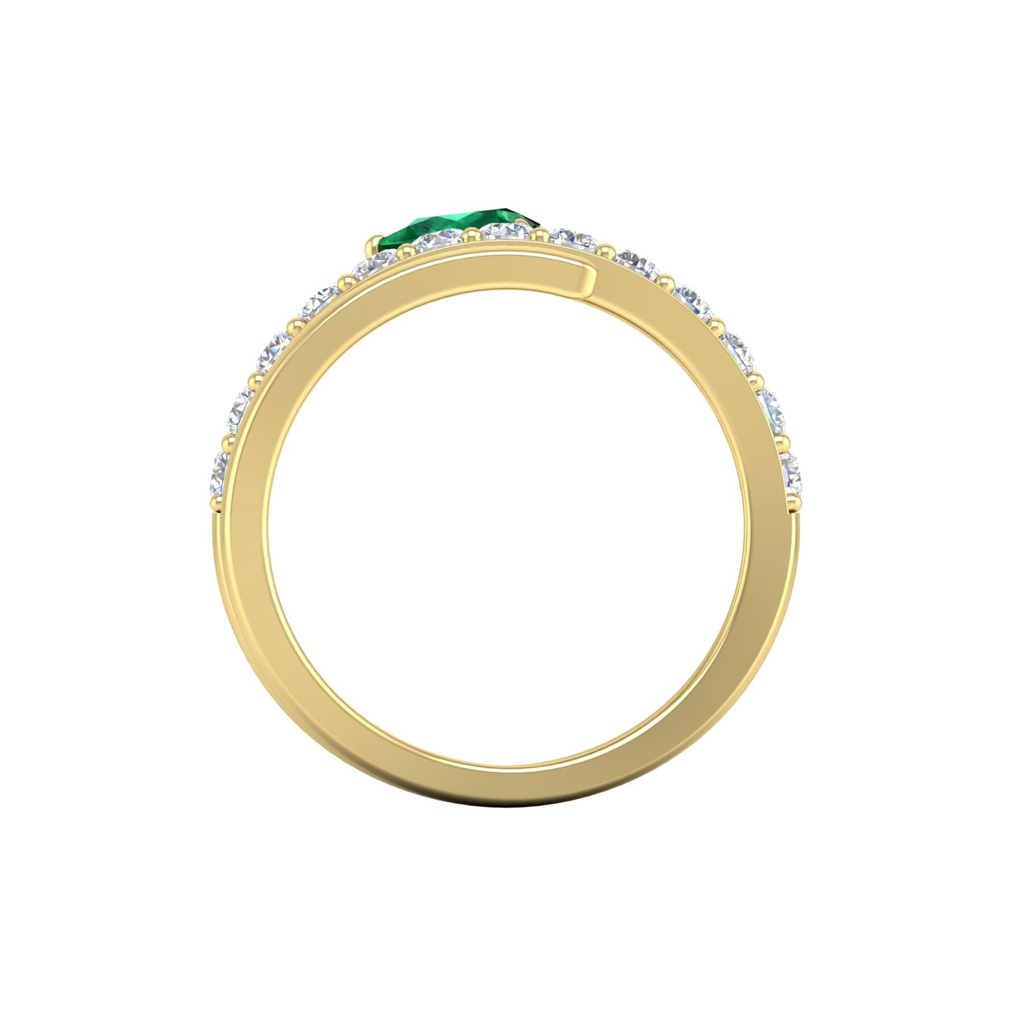 Emerald and Diamond Coil Ring