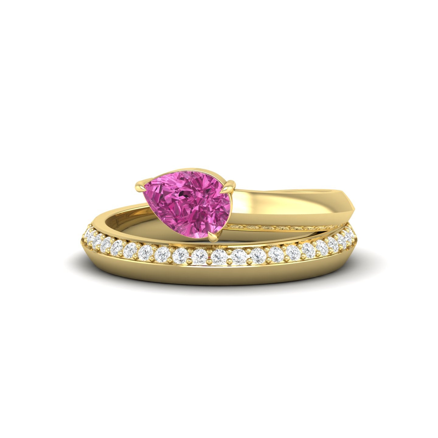 Pink Sapphire and Diamond Coil Ring