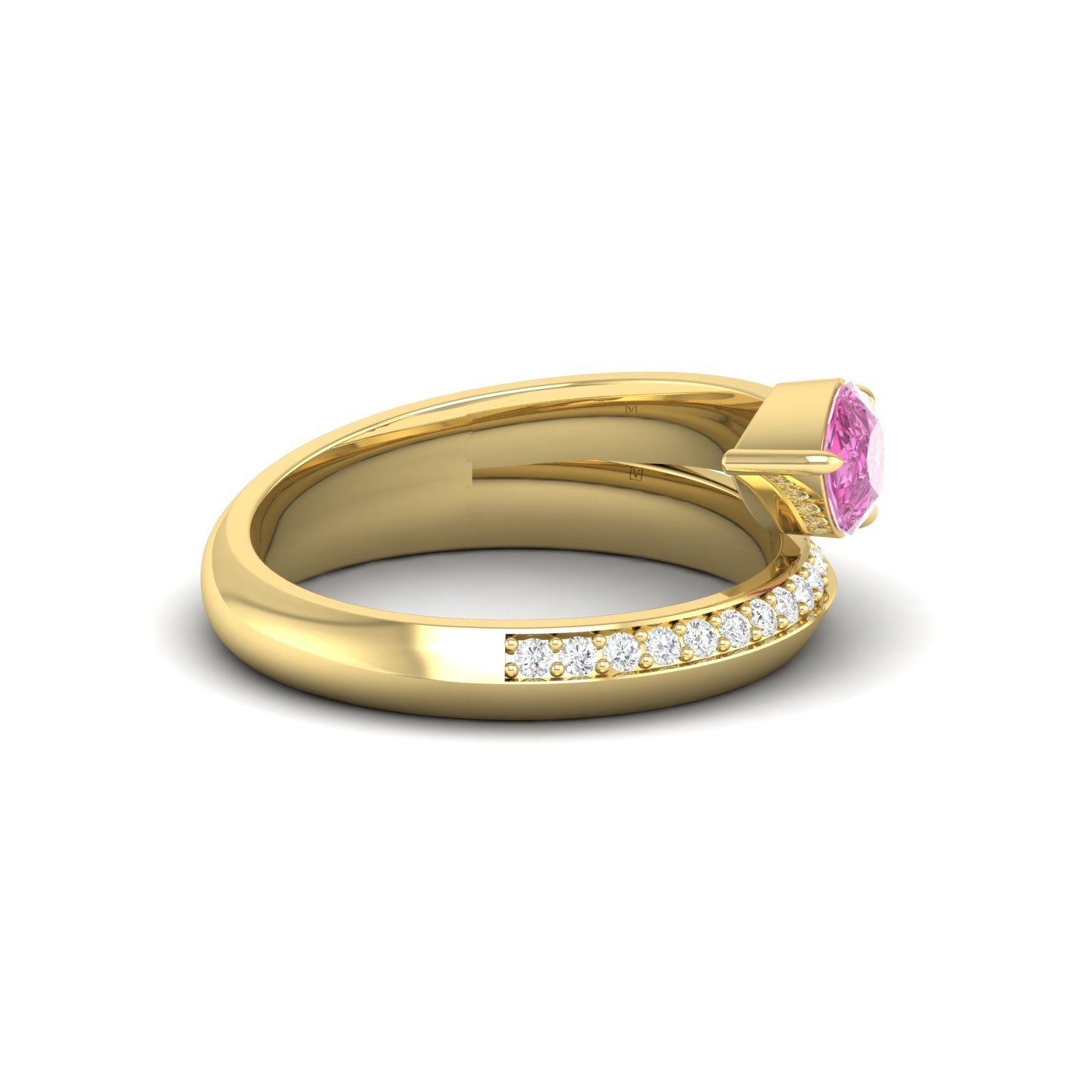 Pink Sapphire and Diamond Coil Ring