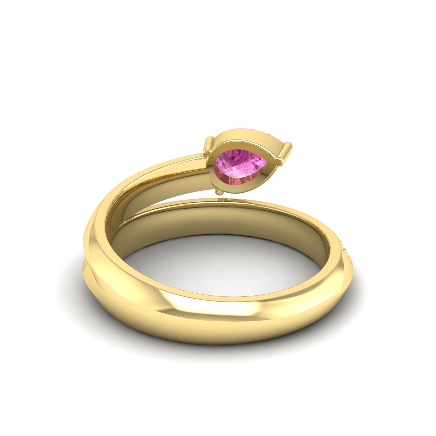 Pink Sapphire and Diamond Coil Ring