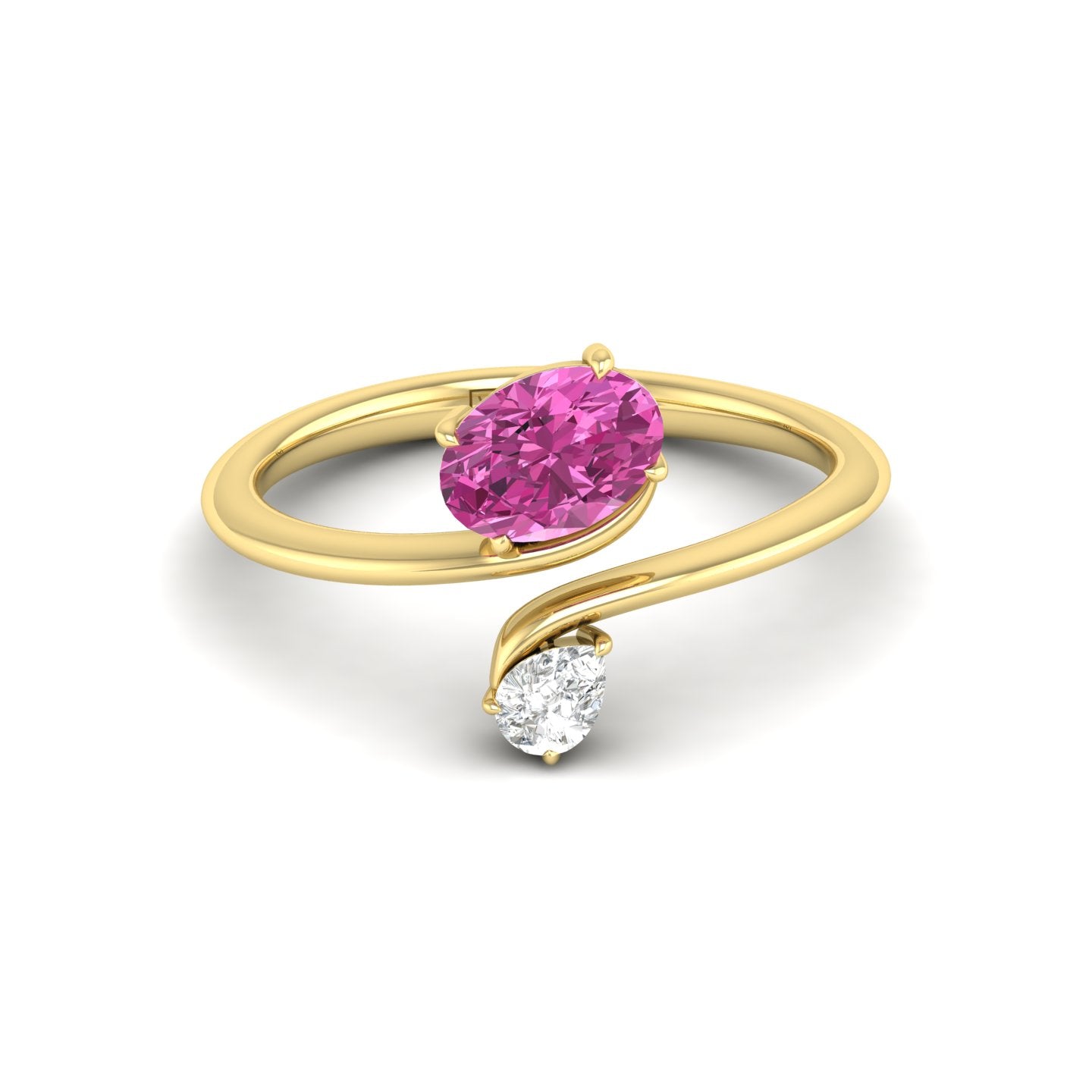 Pink Sapphire Bypass Ring