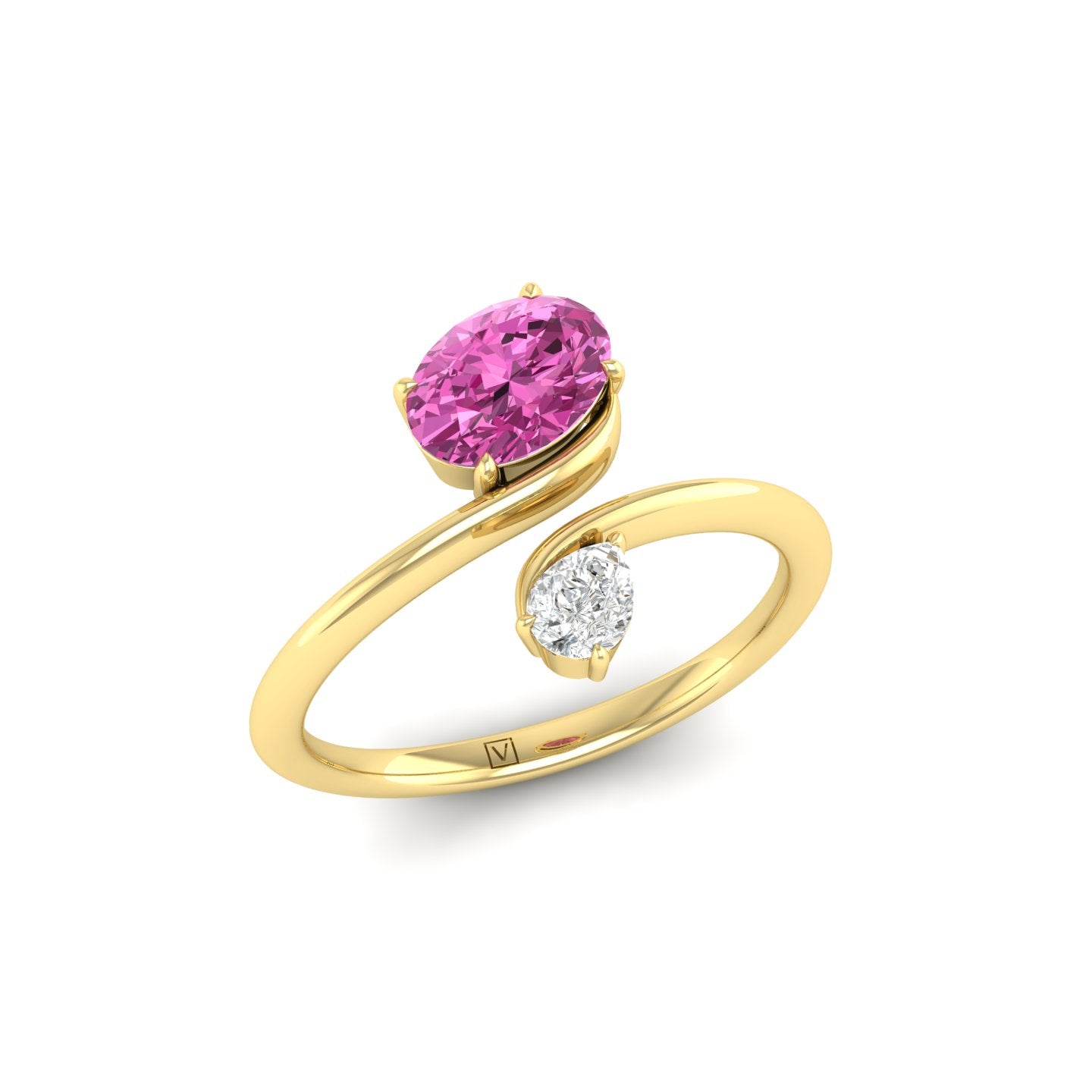 Pink Sapphire Bypass Ring