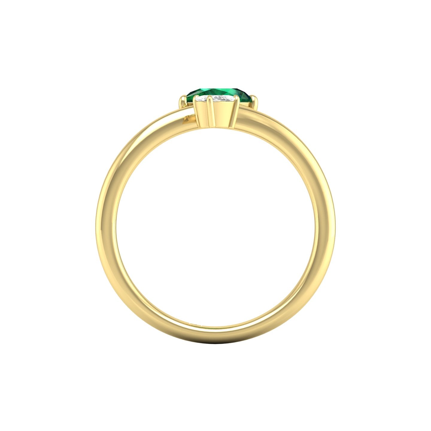 Emerald and Diamond Bypass Ring