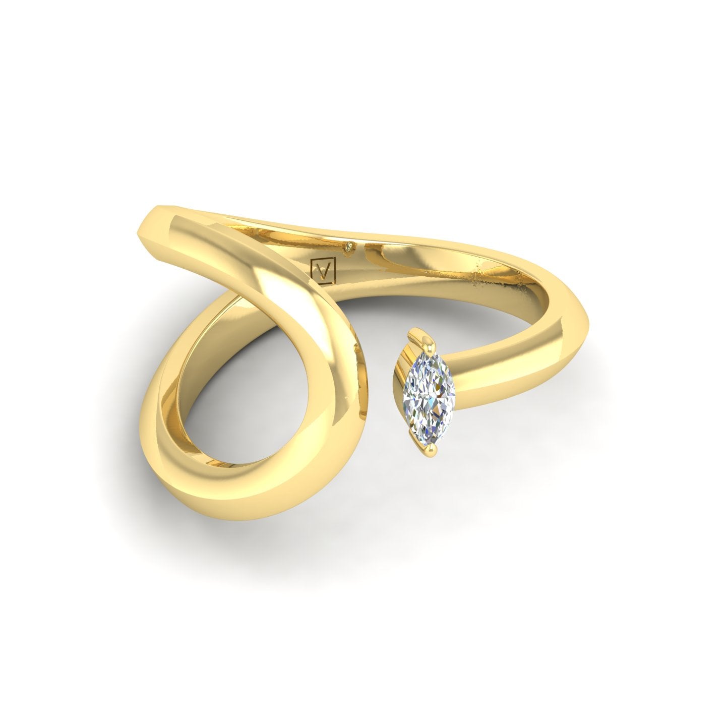 Diamond Solitaire Open Ring