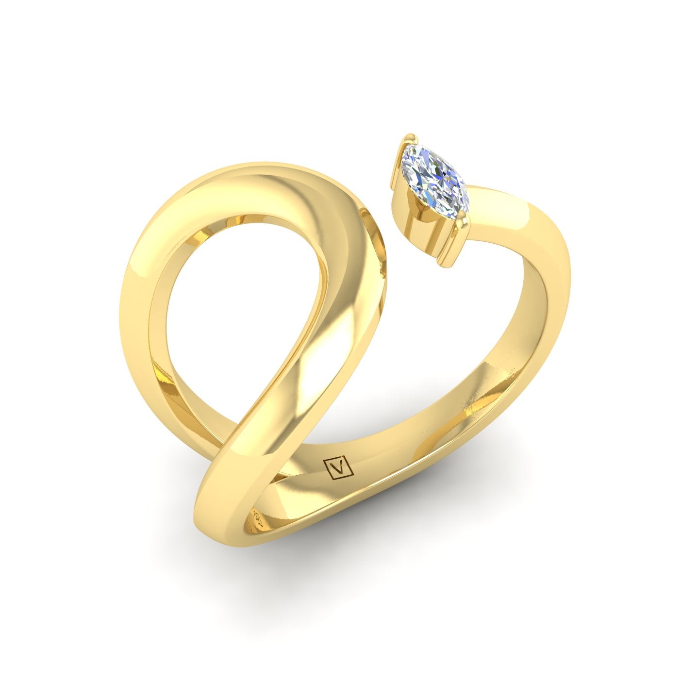 Diamond Solitaire Open Ring