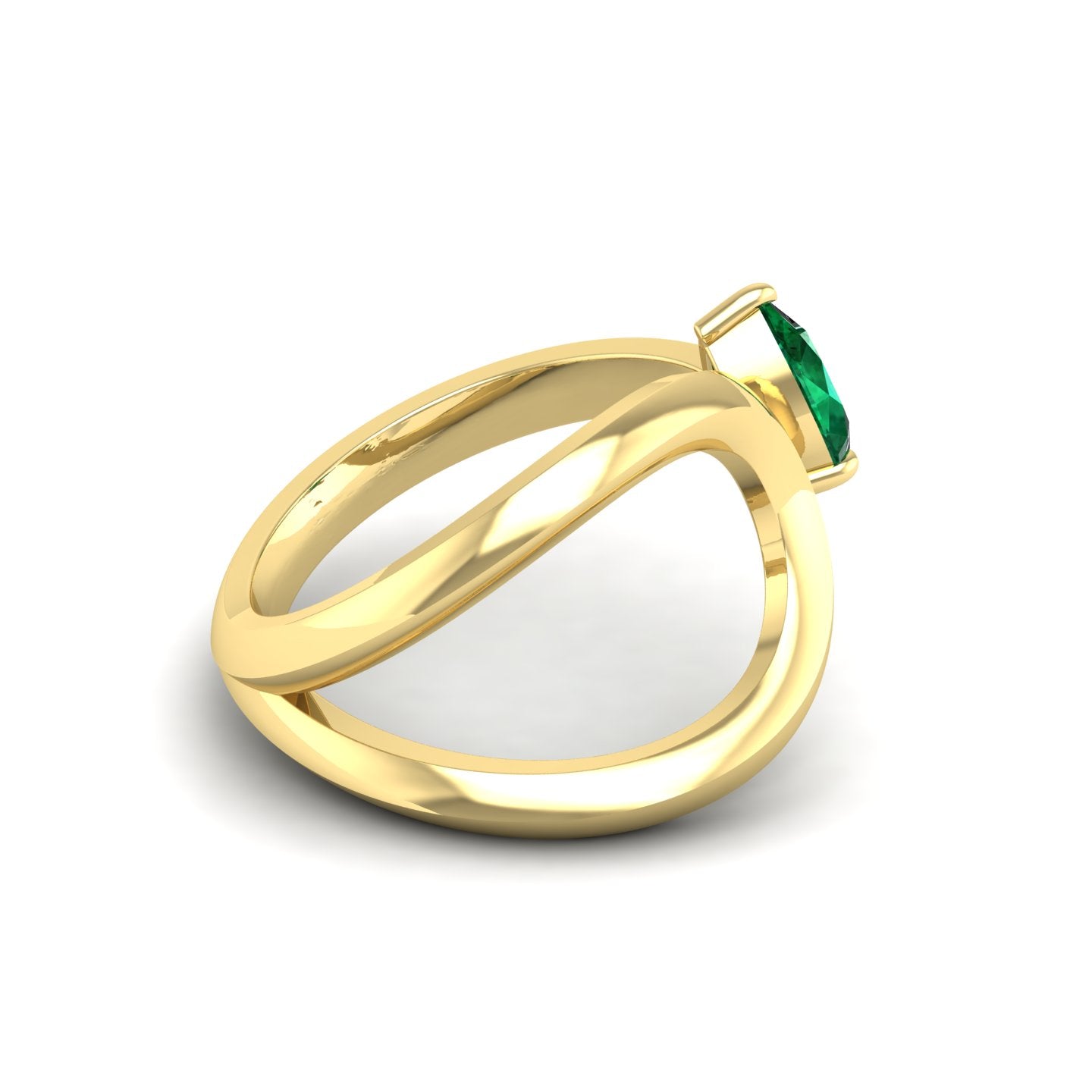 Emerald Solitaire Open Ring