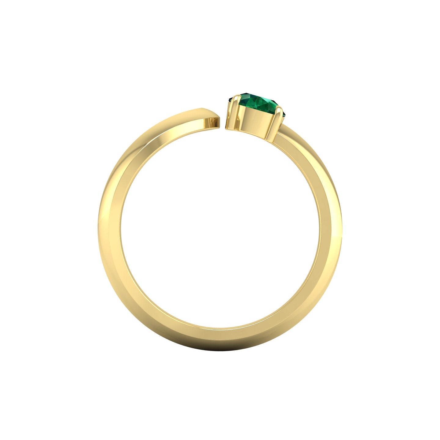 Emerald Solitaire Open Ring